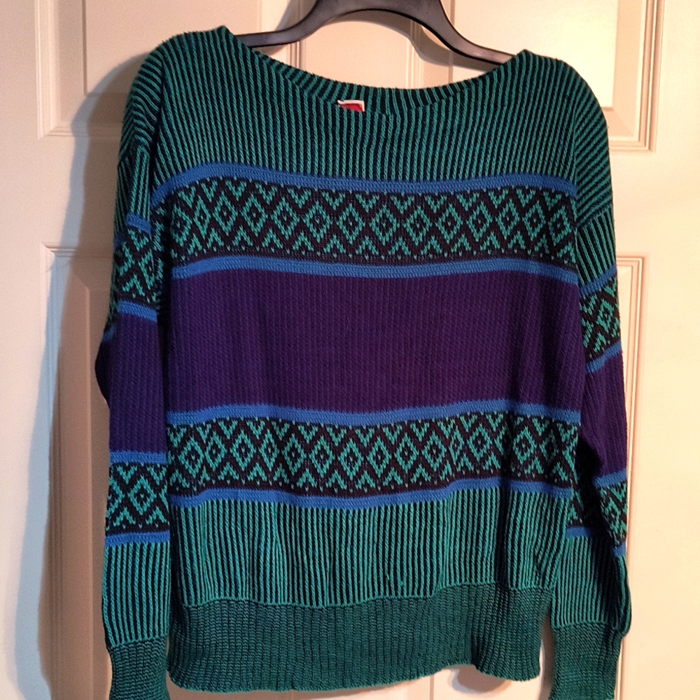 Green and blue sweater
